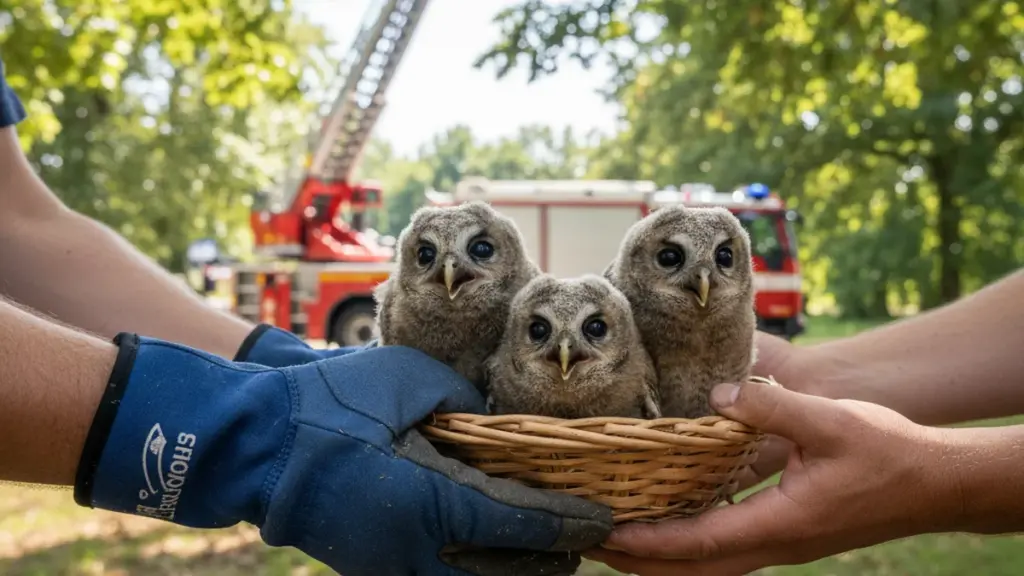 Skrytá soví tragédie: Hasiči zachránili 3 mláďata